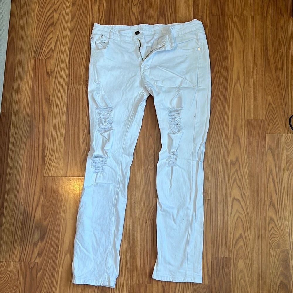 White Ripped Skinny Jeans